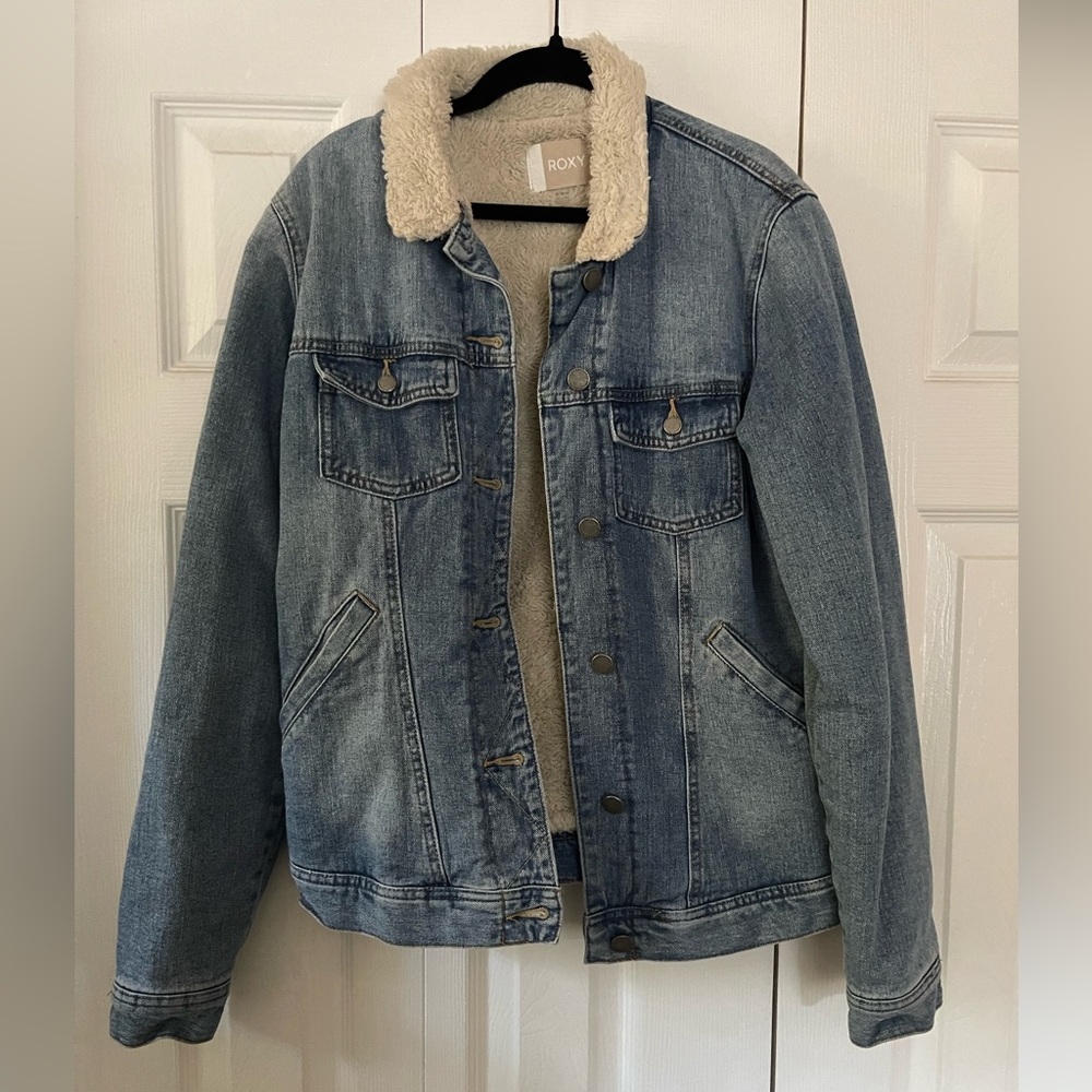 Roxy fuzzy jean jacket